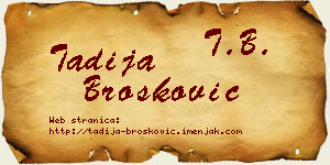 Tadija Brošković vizit kartica